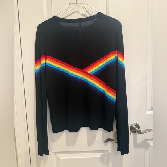 SPIRITUAL GANGSTER X MADELEINE THOMPSON Beatrice Rainbow Sweater Black size M - Picture 5 of 9